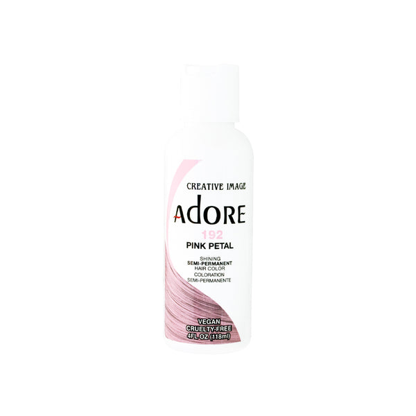 Adore Semi Permanent Hair Color (192 Pink Petal) | Vegan & Cruelty-Free Pink Hair Dye | No Ammonia, No Peroxide, No Alcohol | 4 Fl Oz