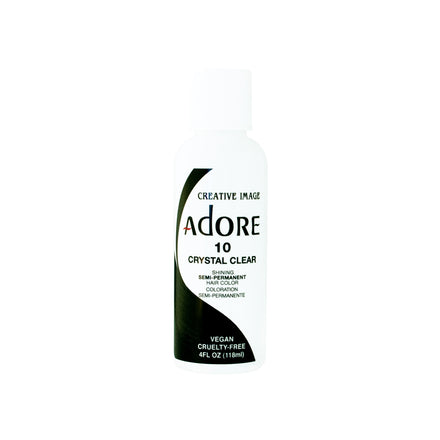 Adore Semi Permanent Hair Color (010 Crystal Clear) | Vegan & Cruelty-Free Hair Dye | No Ammonia, No Peroxide, No Alcohol | 4 Fl Oz