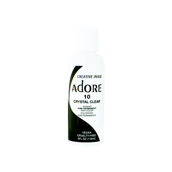 Adore Semi Permanent Hair Color (010 Crystal Clear) | Vegan & Cruelty-Free Hair Dye | No Ammonia, No Peroxide, No Alcohol | 4 Fl Oz
