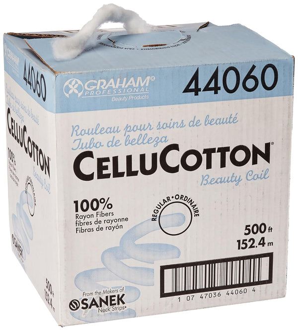 Graham Cellucotton Beauty Coil - 100% Rayon, Regular Size, Dispenser Box, Single Item for Hair Styling & Perm Coils, High-Absorbency Haircare Tool