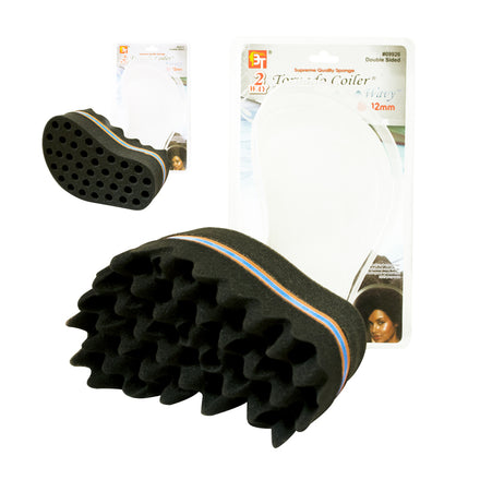 2WAY Black Polyethylene Sponge, 3.2 Ounce, Tornado Coiler Design with 12mm Hole, Utility Sponge Cleaning Tools