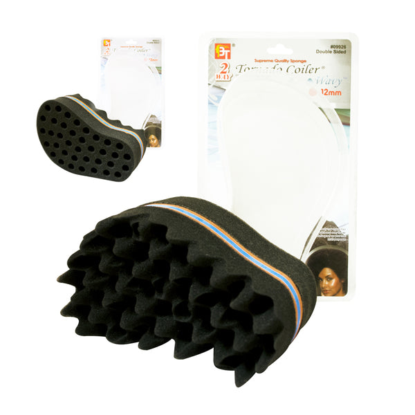 2WAY Black Polyethylene Sponge, 3.2 Ounce, Tornado Coiler Design with 12mm Hole, Utility Sponge Cleaning Tools