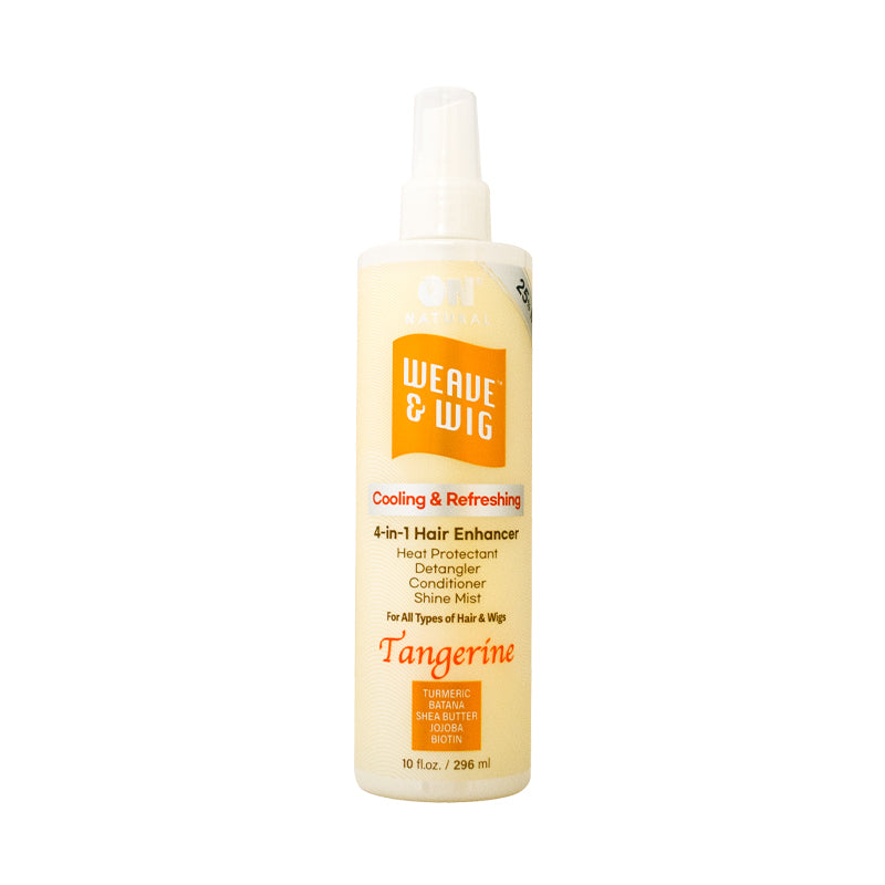 ON Natural 4-in-1 Hair Enhancer Haircare Treatment - Natural Weave & Wig Conditioner, Smooth & Straight Results, Frizz Control, Lightweight Daily Use, Tangerine, 10 oz (For All Hair Textures)