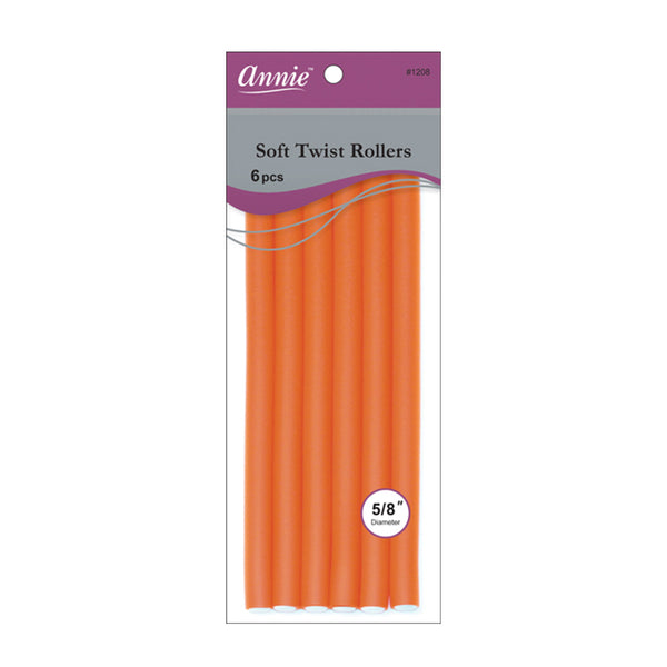 Annie 01208 Soft Twist Rollers, Orange, 6 Count