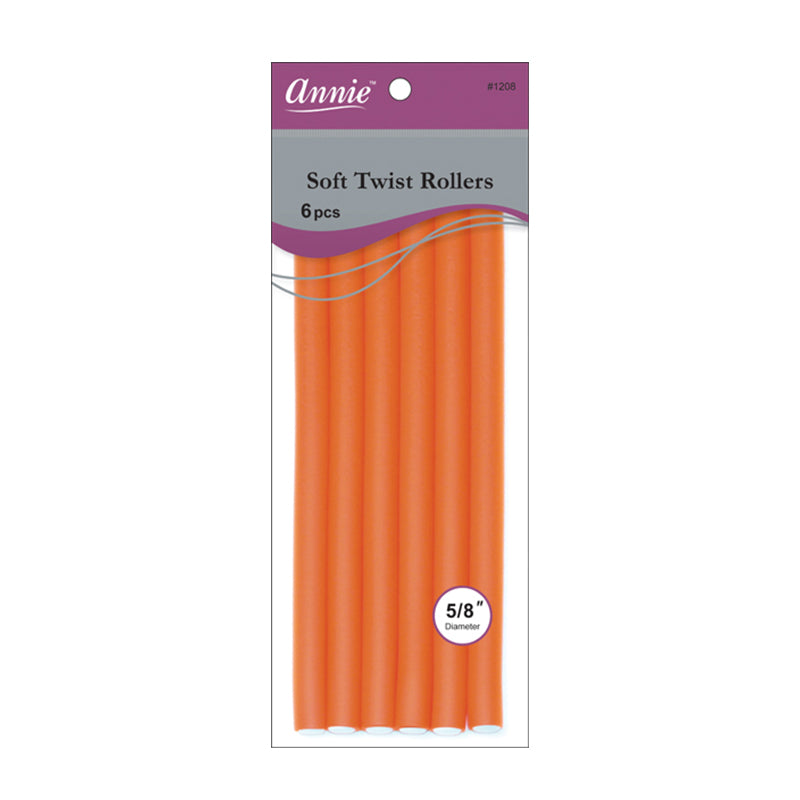 Annie 01208 Soft Twist Rollers, Orange, 6 Count