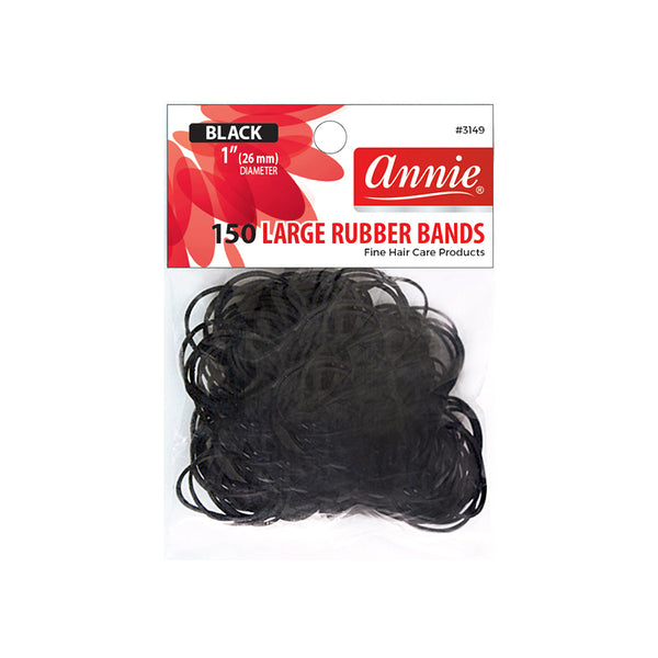 ANNIE 150 RUBBER BANDS #3149 LARGE SIZE BLACK