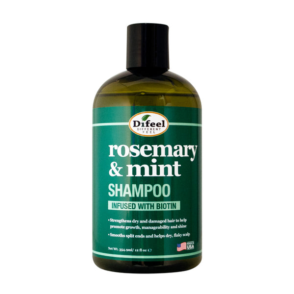 Difeel Rosemary Mint Strengthening Biotin Shampoo, 12 oz - Haircare Product with Natural Rosemary Oil for Hair Growth, Complementary to Conditioner