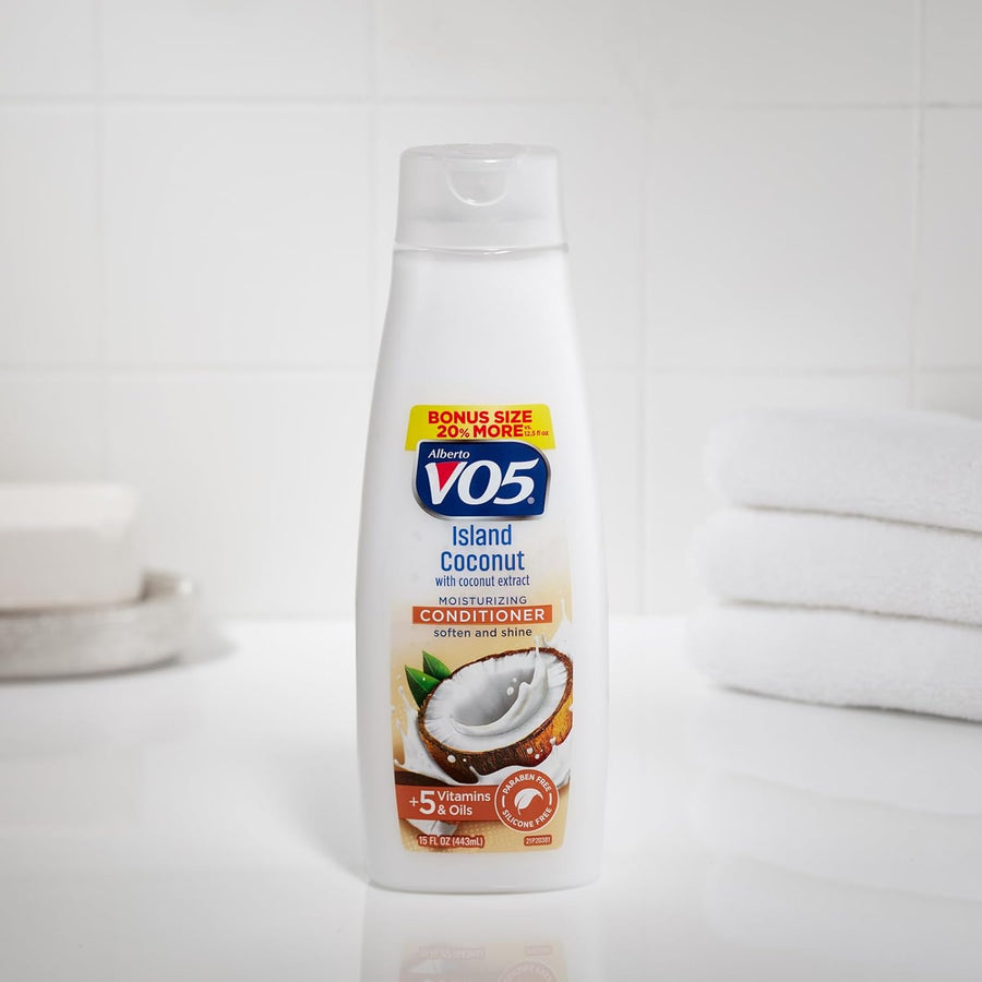 VO5 Silky Experience Island Coconut Conditioner - Fragranced Haircare Moisturizer with Vitamins & Rosemary, 12.5 Oz (Packaging May Vary)