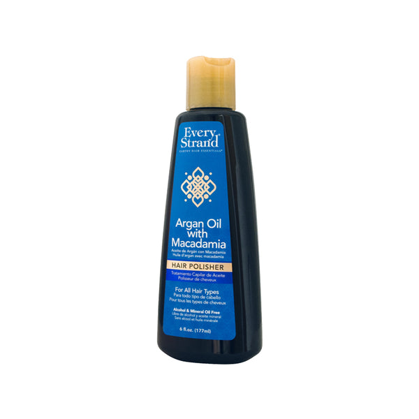 EVERY STRAND Argan Oil & Macadamia Blend Hair Polisher - 6 Fl Oz Haircare Treatment for Normal Hair, Silky Finish