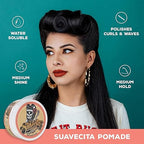 Suavecita Pomade for Women 4 oz Can - Medium Hold, High Shine, Water Based, Wax Like Flake Free - All Day Hair Free Gel Hairstyles Easy to Wash Off