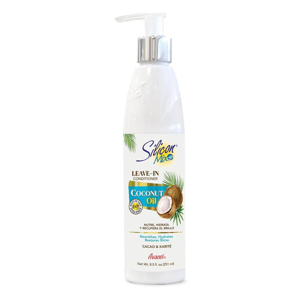 Silicon Mix Coconut Oil Nourishing Leave-In Conditioner, 8.5 oz Haircare Moisturizer - Hydrating Blend with Cocoa & Shea Butter, Restores Dry Damaged Adult Hair