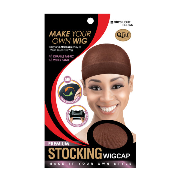 M&M #5073 PREMIUM STOCKING WIG CAP LIGHT BROWN