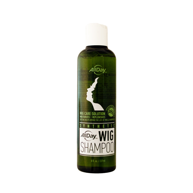 ALLDAY LOCKS Synthetic Wig Shampoo - Coconut Hydrating Cleanser, Moisturizer Foam Formula, pH-Balanced, Paraben-Sulfate-Phthalate Free, Gentle Cleansing, Conditioning, Detangling, Shine-Adding for Synthetic Hair, for Adult Women - 8 oz