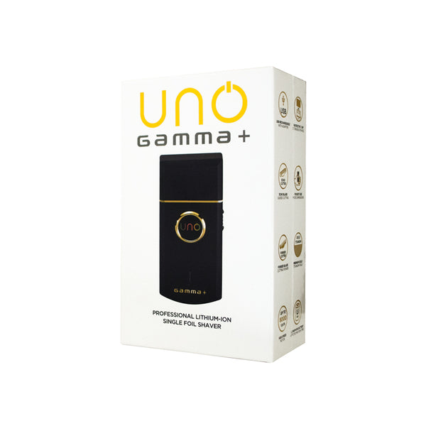 GAMMA+ Uno Mini-Sized Travel Cordless Men's Single Foil Shaver - Stainless Steel, Titanium, Micro-USB Rechargeable, Precision Cut for Short Stubble