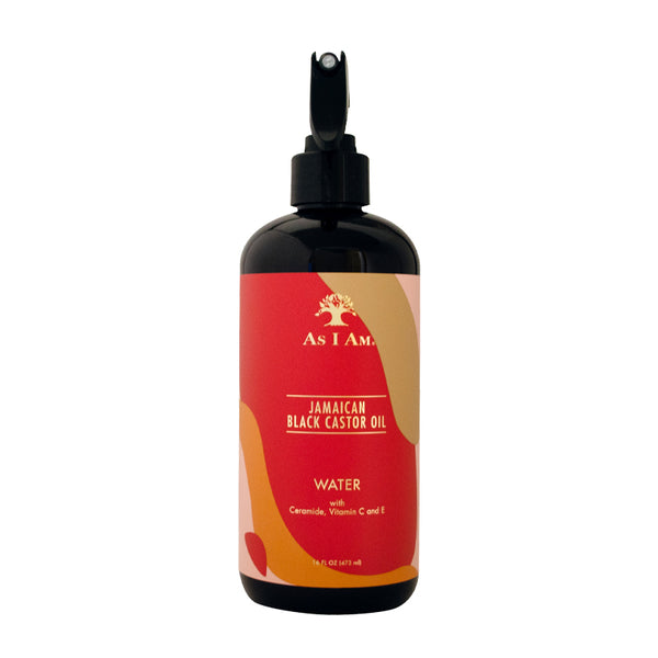As I Am JBCO Water 16 oz - Nano Curl Strengthener - Moisturizes and Detangles - Anti-Frizz - Increases Fiber Strength - Enriched with Jamaican Black Castor Oil, Vitamin C, and Vitamin E, Red