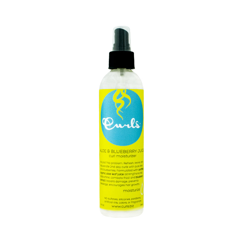 CURLS Aloe & Blueberry Juice Curl Moisturizer (8oz) Curl Refresher Spray for Curly Hair with Organic Blueberries Extract and Aloe Leaf Juice to Revive & Rejuvenate 2nd Day Curls and Promote Hair Growth