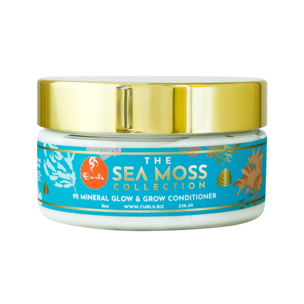 CURLS Organic Sea Moss Haircare Conditioner Cream - 92 Vitamins & Minerals, 8oz, Moisturizer for All Curl Types, Promotes Healthy Hair Growth, Repairs Hair, Boosts Sebum Production