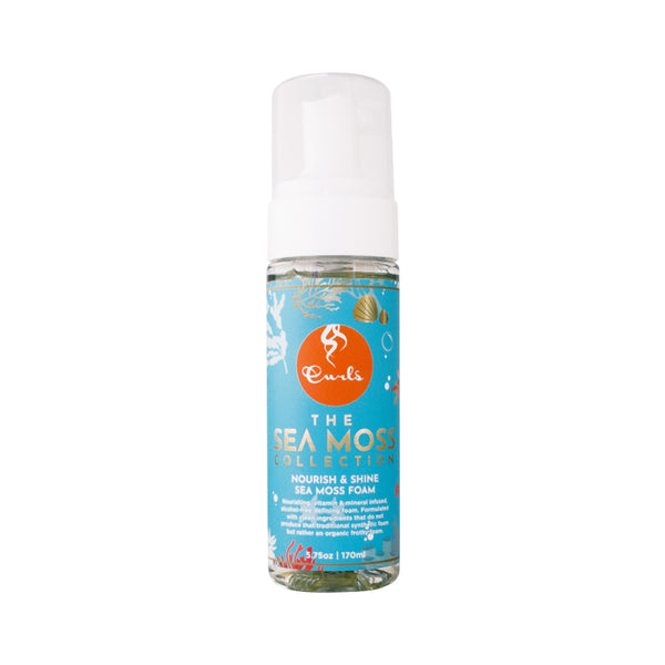 Curls Sea Moss Nourish & Shine Curly Hair Foam - Alcohol-Free, Vitamin & Mineral-Infused Hair Mousse - Lightweight, Sculpted, Glossy, Voluminous Finish - 5.75oz