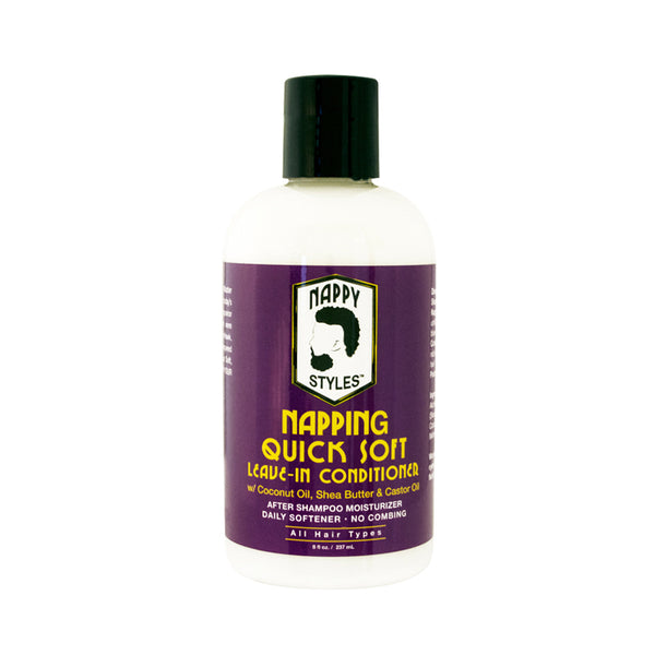 Nappy Styles Coconut Shea Castor Oil Leave-In Conditioner Cream - Quick-Absorbing, Detangling Haircare Treatment for Adults, 8 oz Single Item