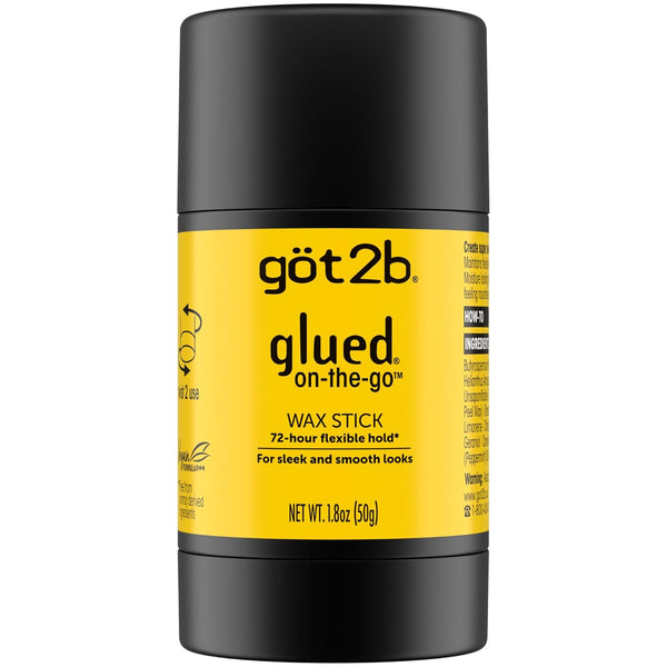 got2b Glued On-the-Go Hair Wax Stick - 1.8oz Coconut Shea Hydrating Moisturizer, Unisex Haircare Product for Sleek & Slick Back Styles, Frizz Control, Non-Sticky, Non-Crunch Texture