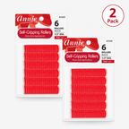 Annie Self-Gripping Rollers #1309, 6 Count Red Small 1/2 Inch (2 Pack)