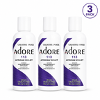 Adore Gentle Semi-Permanent Hair Color - Vegan, Cruelty-Free Dye (Pack of 3) - 4 Fl Oz 113 African Violet