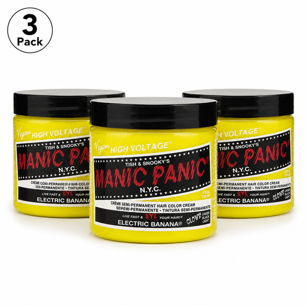 Manic Panic Semi-Permament Haircolor Electric Banana 4 Ounce (118ml) (3 Pack)