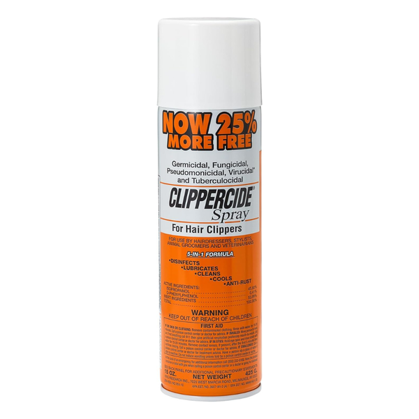 CLIPPERCIDE 5-in-1 Clipper Disinfectant Spray 15oz WITH Blade Cleaning Brush