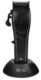 Stylecraft Mythic Professional Metal Body Cordless Hair Clipper - 9V Magnetic Microchipped Motor, Double Black Diamond Carbon Blades, 8 Guards, Adjustable Settings, Black, Ideal Personal Grooming Gift