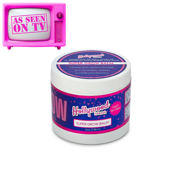Hollywood Hair Bar Super Grow Scalp Balm - 4 oz Vegan Cruelty-Free Adult Natural Haircare Formula, Revitalizing Scalp Cream, Hydrating Moisturizer Hair Treatment
