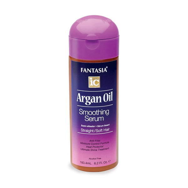 Fantasia IC Argan Oil Smoothing Serum for Haircare - Frizz Control, Moisture Boost, Straight & Soft Hair, 6.2 Oz