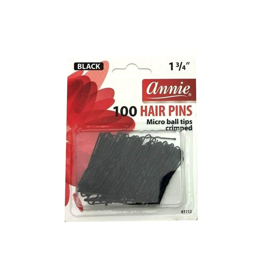 Annie Hair Pins 1 3/4In 100Ct Black Microball Tipped #3112