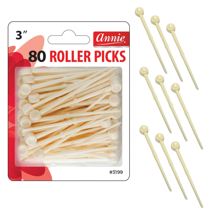 Annie Plastic Roller Picks 3 Inch, 80 Count #3199