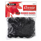 Annie Rubber Bands 300 Count Medium Black #3147