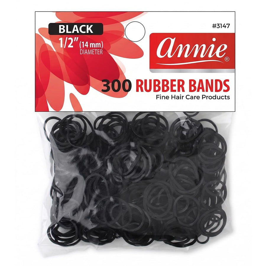 Annie Rubber Bands 300 Count Medium Black #3147