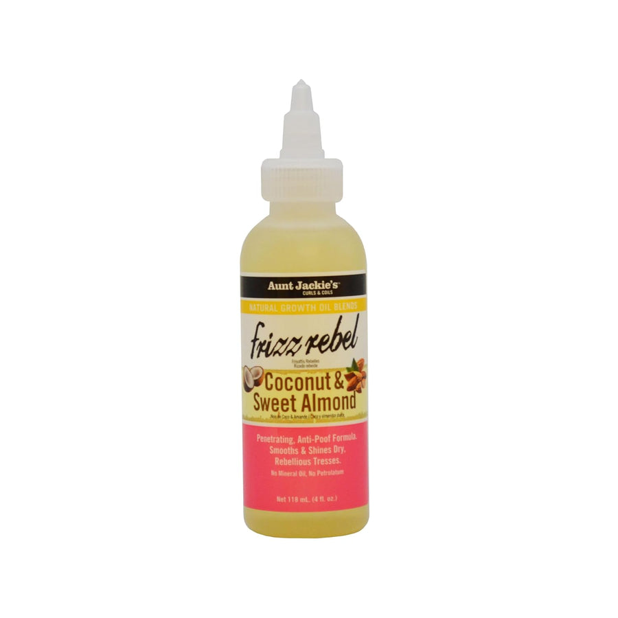 Aunt Jackie's Natural Growth Oil Blends Frizz Rebel - Coconut and Sweet Almond, Smooths and Shines Dry, Rebellious Tress