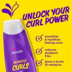 Aussie Miracle Curls Conditioner with Coconut Oil, Paraben Free, 12.1 fl oz