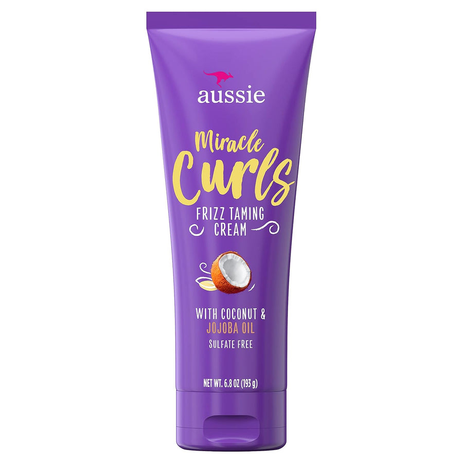 Aussie Miracle Curls Frizz Taming Curl Cream With Coconut & Jojoba Oil, 6.8 oz