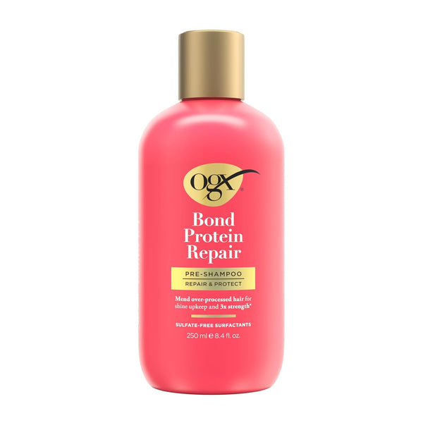 OGX Bond Protein Repair Pre-Shampoo Treatment Hair Mask, Liquid Anti-Frizz Haircare, Paraben-Free, Sulfate-Free Surfactants, 8.4 fl. oz, Single Item