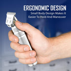 Barbasol Stainless-Steel Rechargeable Zero-Gapped T-Blade Trimmer, Hanging Blade, 4 Guide Combs