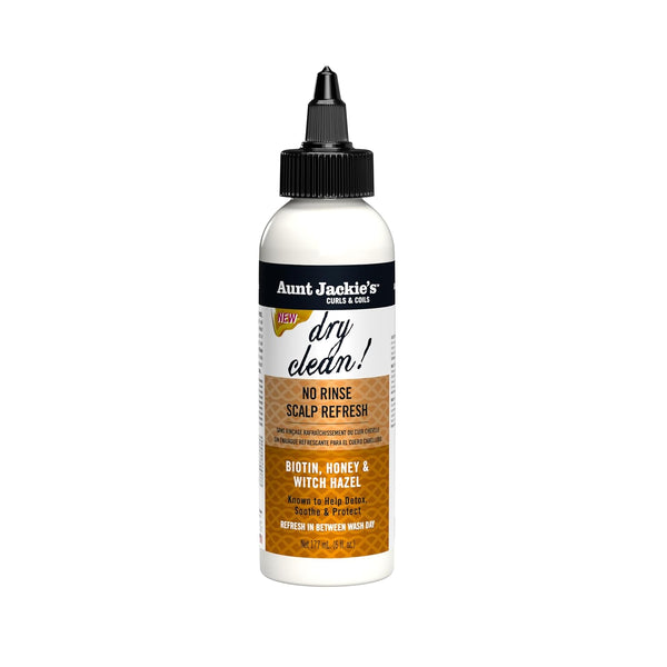 Aunt Jackie’s Braid + Twist Collection Dry Clean! No Rinse Scalp Refresh – Detox and Moisturize Scalp with Witch Hazel, Scalposine, Biotin, and Honey – 6 fl oz