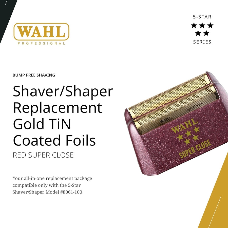 WAHL Professional 5 Star Series Clipper Replacement Foil - Super Close Shaving, Hypo-Allergic Gold, 0-Gap Design, Compatible with Trimmers, Shavers, Shapers