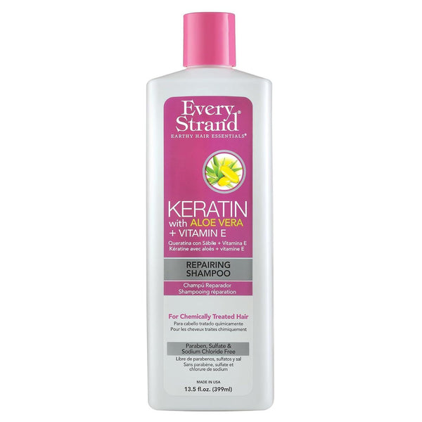 Every Strand Keratin Repairing Shampoo - 13.5 Fl Oz Haircare Cleanser for Adults, Smoothing Formula, Suitable for Any Hair Type, Single Item Haircare Product