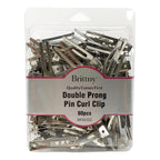 Brittny Professional Solid Metal Double Prong Pincurls Hair Clips, 80 Pieces (BR58102)