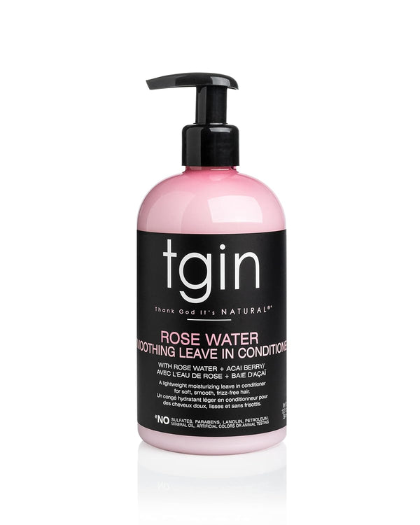 Thank God It's Natural Rose Water Smoothing Leave-In Conditioner - 13 Oz Lightweight Hydrating Curly Hair Product for Adults, Single Item - Detangles, Defines Without Buildup for Curly, Coily & Wavy Locks