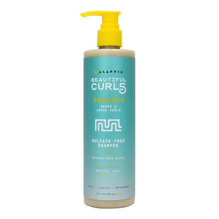 Alaffia Sulfate-Free Moisturizing Cleansing Shampoo for Curly Hair (Waves & Loose Curls) - Hydrate with Shea Butter, Chamomile, Citrus Extracts, Lavender, Vanilla & Vitamins, 12 Oz
