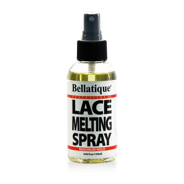 BELLATIQUE Lace Melting Spray - Maximum Hold. Flawless Edges, Quick & Easy, Fast Drying, Humidity Resistant, Sweat Resistant, All Day Hold, Quick Drying, Flake Free, Easily Removed. (4 oz)