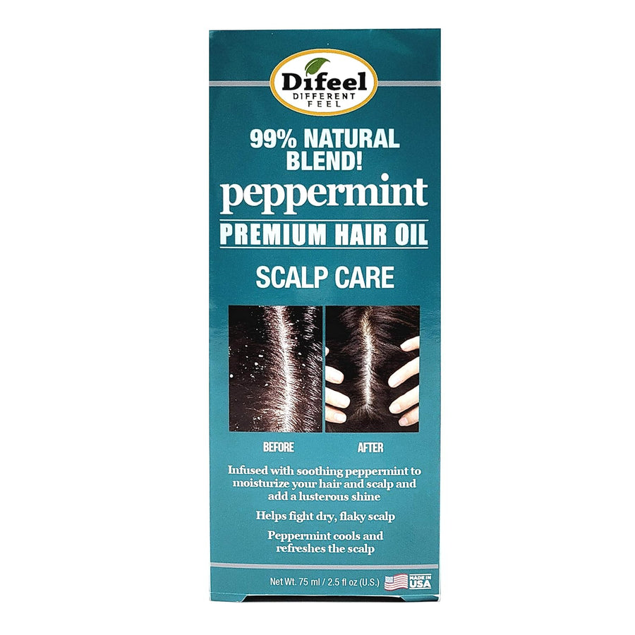 Difeel Peppermint Scalp Care Hair Oil Blend - Travel Size 2.5 oz.