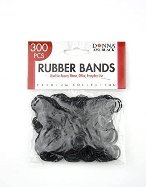 Donna Hair Rubber Bands 250 ct, Black