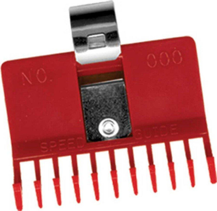 Durable Plastic Hair Clipper Comb Attachment, Speed-O-Guide Universal No.000, Red, 1/32-in (for Dog & Cat Grooming)